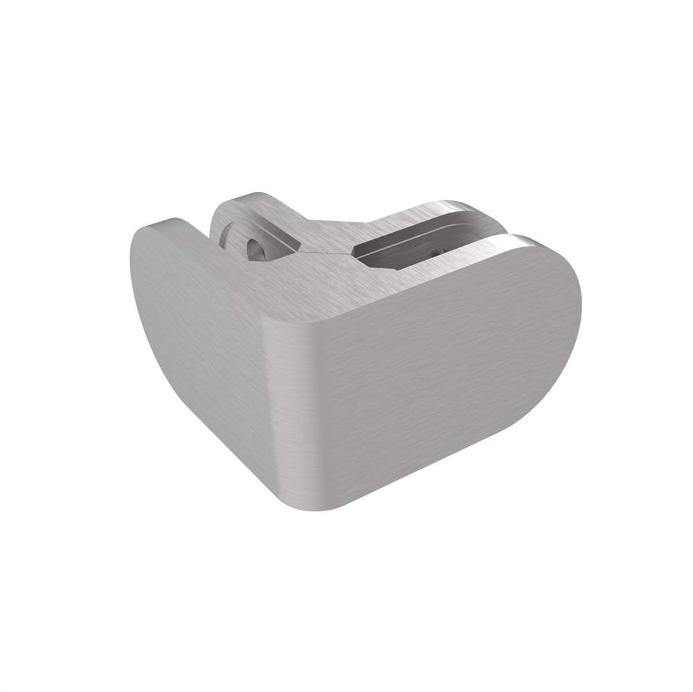 Corner glass clamp 90° | dimensions: 162x45x28 mm | for connection: flat | V4A