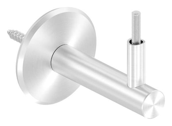 Handrail bracket with round blank 68x5 mm and retaining plate for Ø 42.4 mm V2A