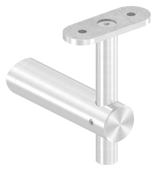 Handrail bracket height adjustable and retaining plate for flat connection V2A