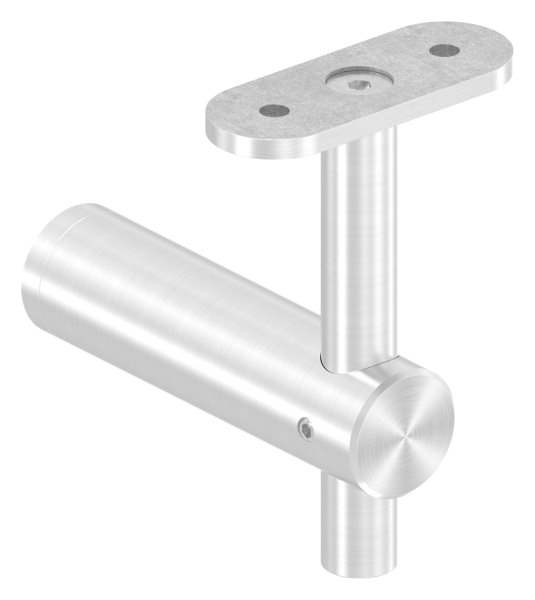 Handrail bracket with retaining plate for flat connection V2A