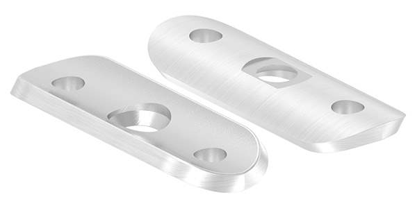 Handrail connection plate 63x25x4 mm for tube Ø 33.7 mm V4A