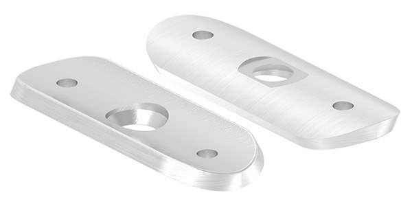 Handrail connection plate 63x25x4 mm for tube Ø 42.4 mm for riveting V2A