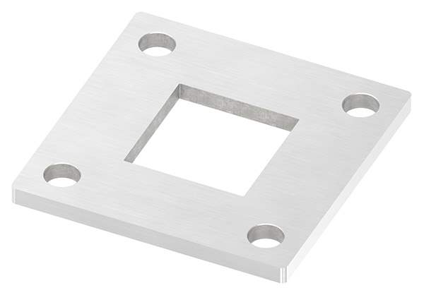 Anchor plate | dimensions: 92 x 92 x 6 mm | with centering hole: 40.2 x 40.2 mm | V2A