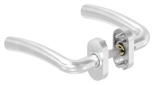 V2A door handle pair rotatable including 8 mm lever handle