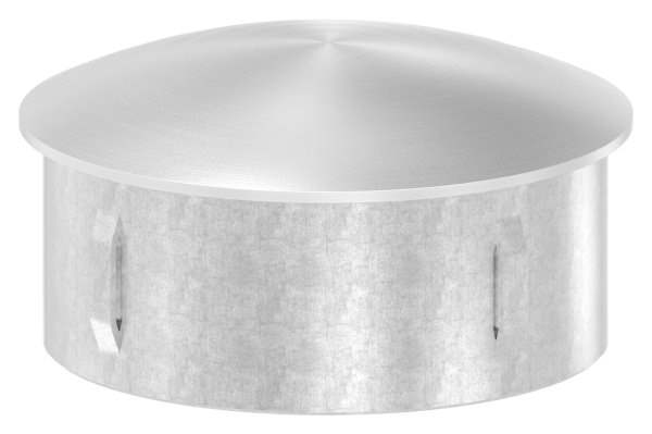 Plug slightly domed V4A cast for Ø 76.1x2.0-2.6 mm