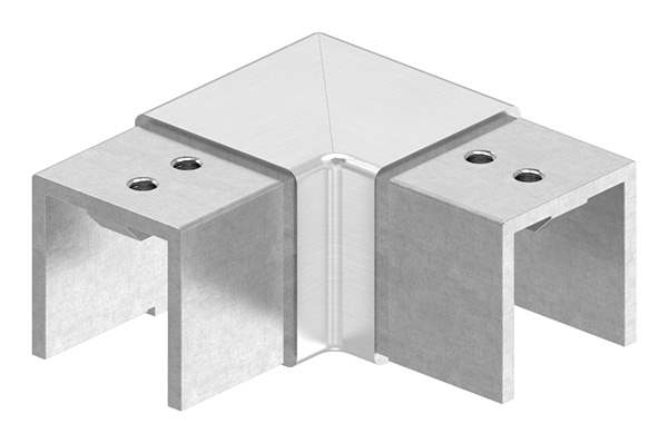 Gradient corner 90° | horizontal | for square slotted tube: 40x40 mm | V2A