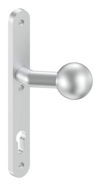 Aluminum door knob with ball | Dimensions: 30x245x10 mm | Shape: cranked | Aluminum EV1
