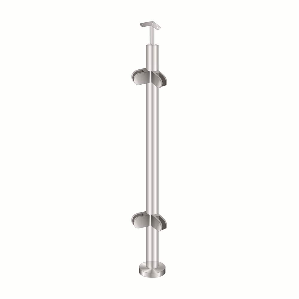 Railing post | corner post | for surface mounting | length: 1000 mm | V2A