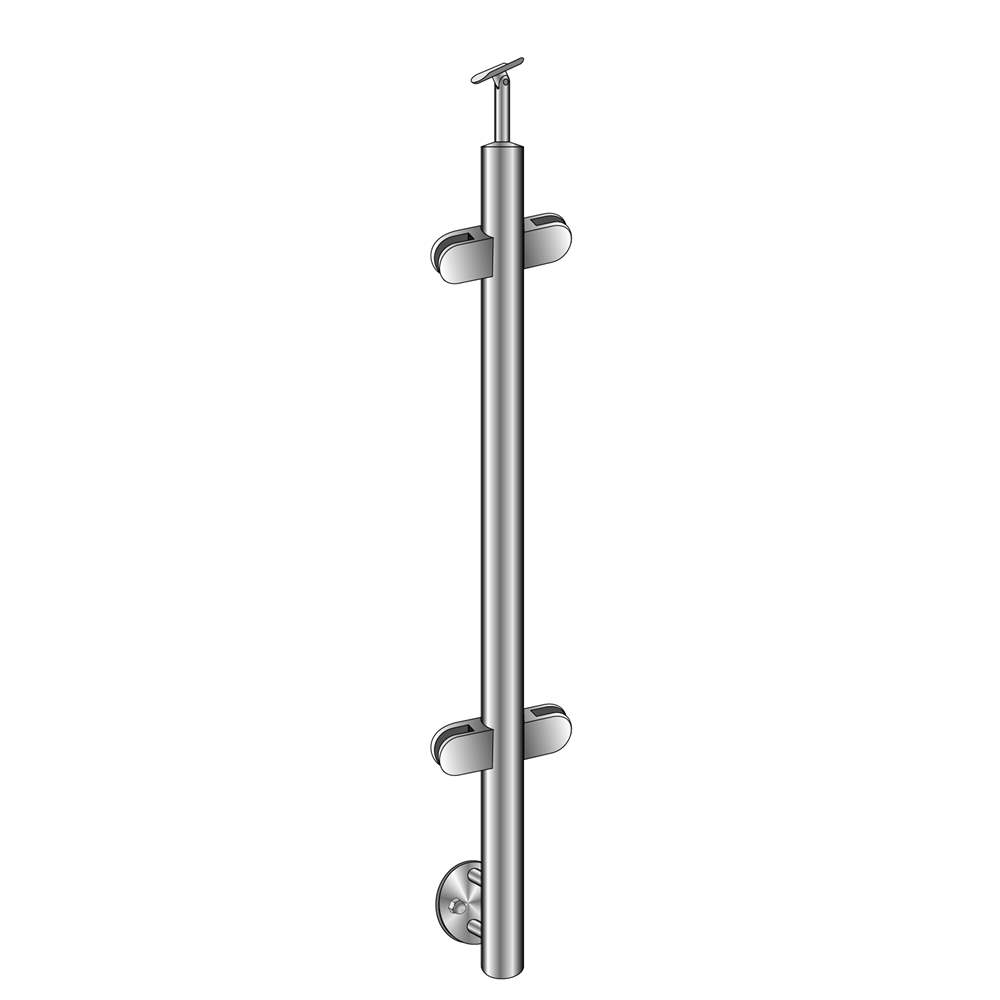 Railing post | centre post | length: 1000 mm | for lateral mounting | V2A