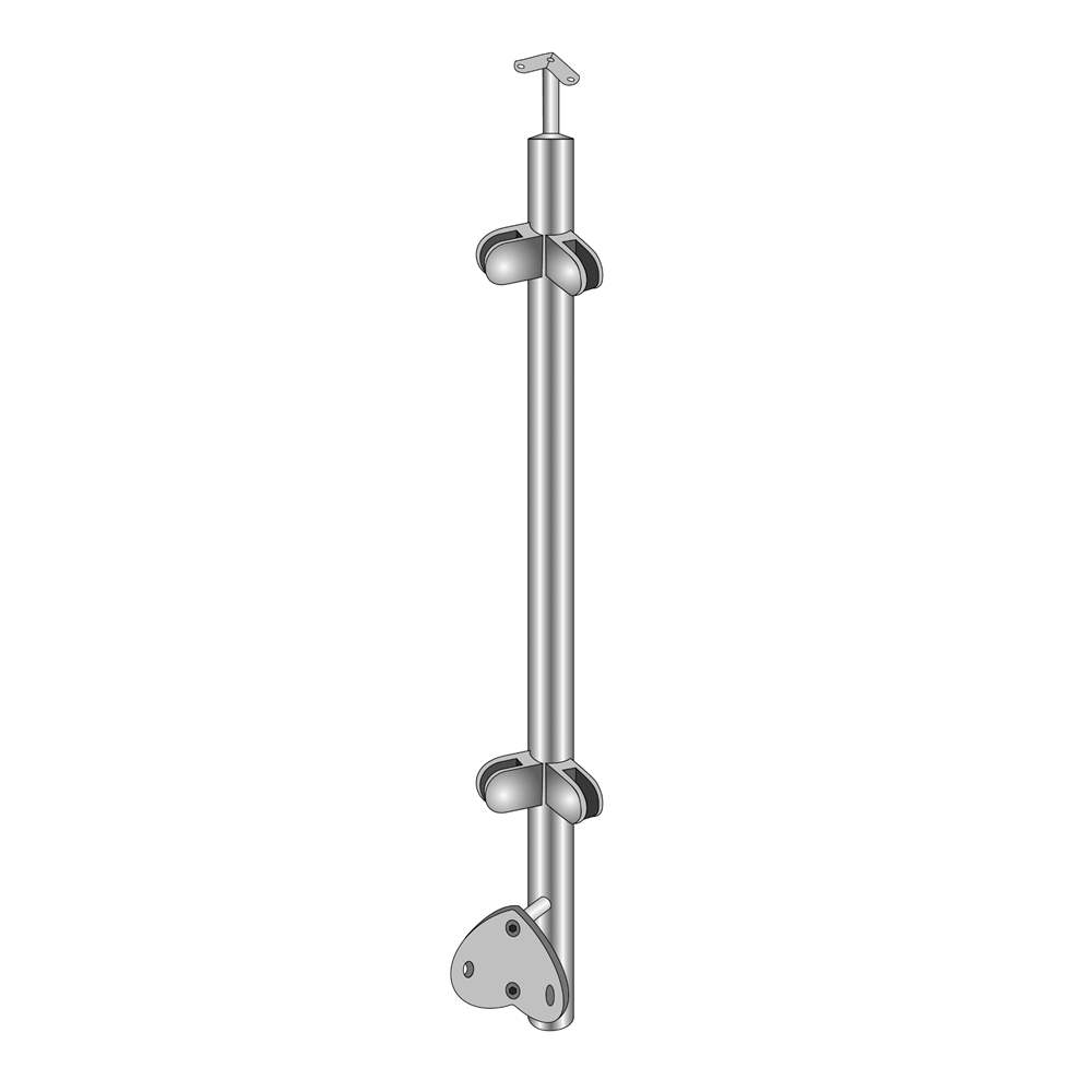 Guard-railing post | Corner outer post | Length: 1000 mm | for lateral mounting | V2A