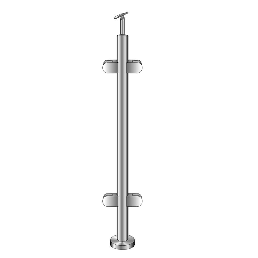 railing post | centre post | length: 1000 mm | for surface mounting | V2A