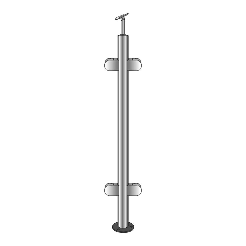 Guard-railing post | Centre post ECO | Length: 1000 mm | for surface mounting | V2A