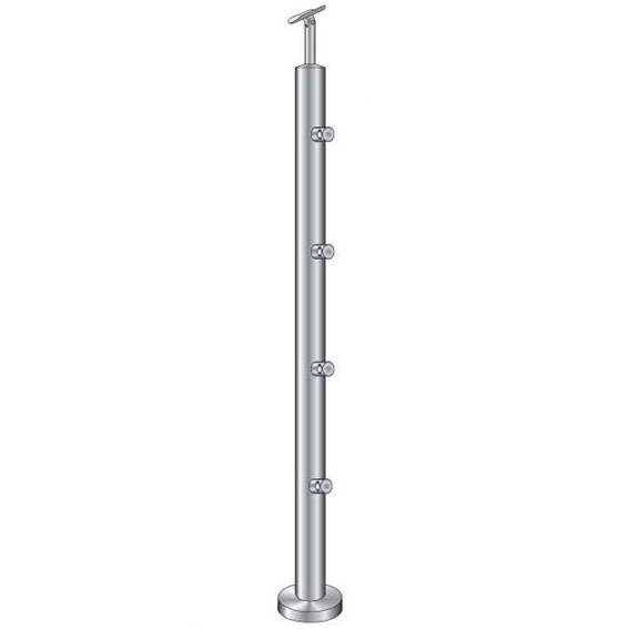 Railing post | length: 900 mm | for surface mounting | V2A