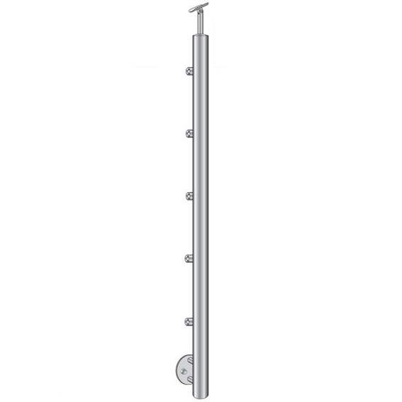 Railing post | length: 1000 mm | for lateral mounting | V2A