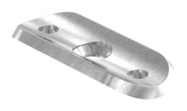 Retaining plate | 64x24x4 mm | for round tube Ø 33.7 mm | steel S235JR, raw