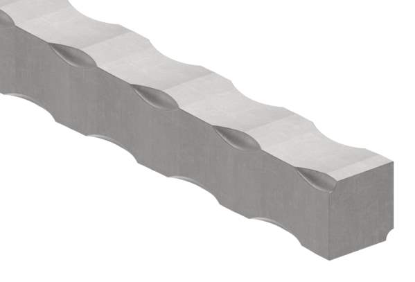 Square hammered | Material: 20x20 mm | Length: 3000 mm | Steel (Raw) S235JR