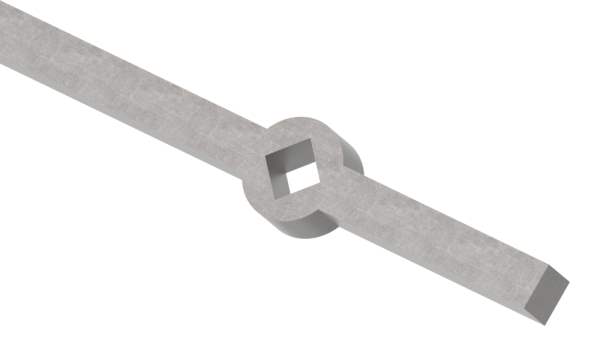 Hole bar | for angled square tube | material: 16x16 mm | length: 2000 mm | steel S235JR, raw