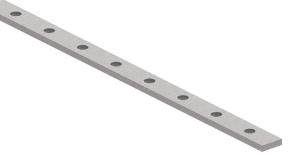 Flat bar perforated | length: 3000 mm | 49 holes | steel (raw) S235JR