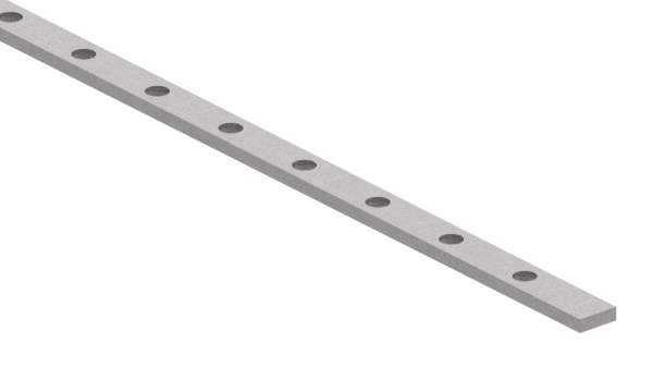 Flat bar perforated | length: 3000 mm | 49 holes | steel (raw) S235JR