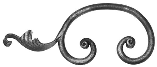 Round iron baroque | Dimensions: 270x110 mm | Steel S235JR, raw
