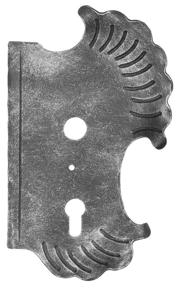 Lock plate right | Dimensions: 148x240x3 mm | Backset: 60 mm | Steel S235JR, raw