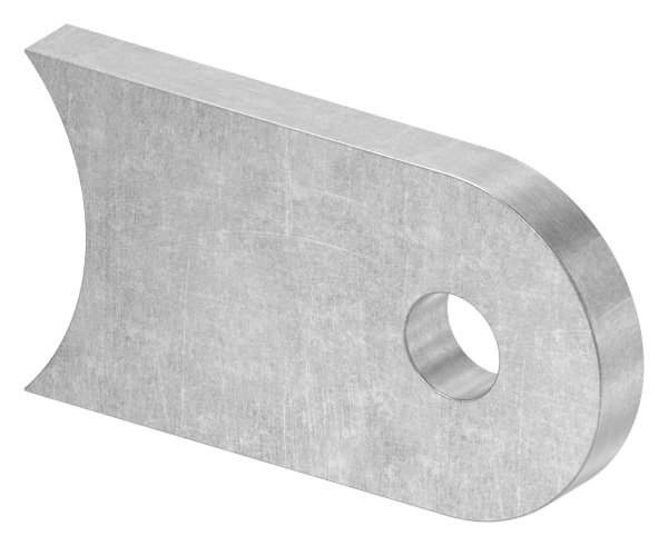 Welding lug | Dimensions: 50x30x6 mm | Round hole: Ø 9 mm | Connection: Ø 42.4mm | Steel (raw) S235JR