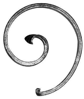 Decorative worm (right) | Dimensions: 130x115 mm | Steel (Raw) S235JR