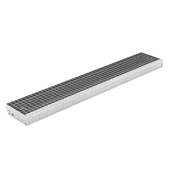 Grating step XXL | dimensions: 1600x270 mm 30/30 mm | made of S235JR (St37-2), hot-dip galvanized in full bath
