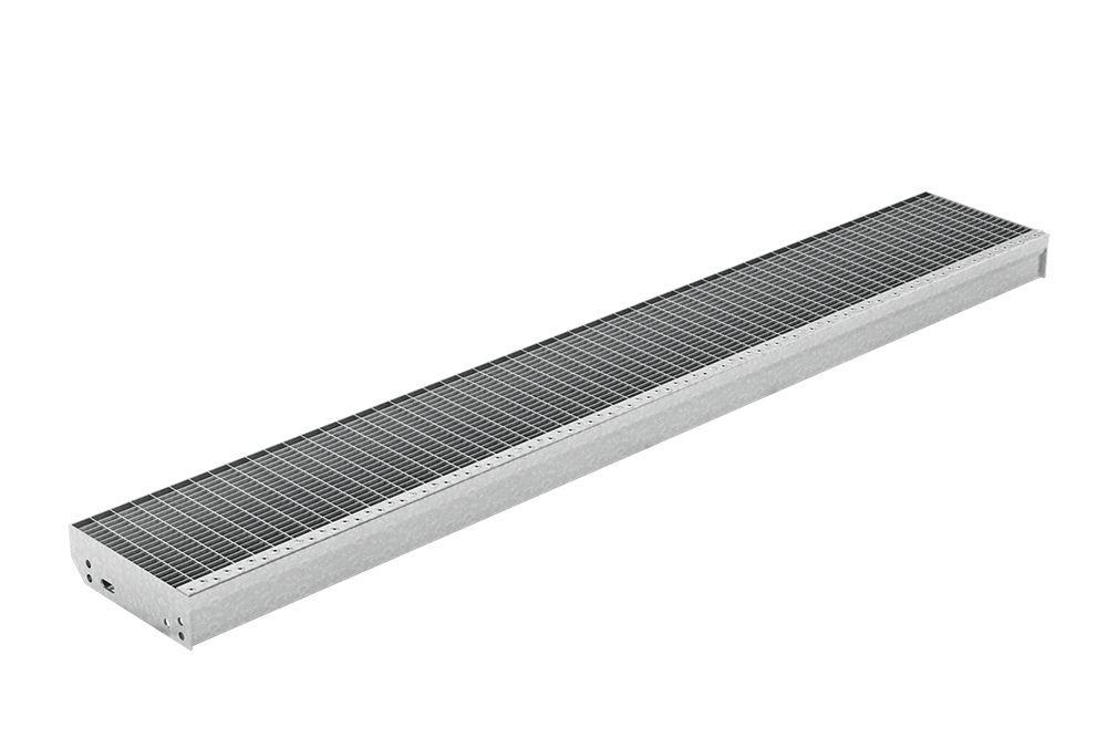 Grating step XXL | dimensions: 1700x305 mm 30/10 mm | made of S235JR (St37-2), hot-dip galvanized in full bath