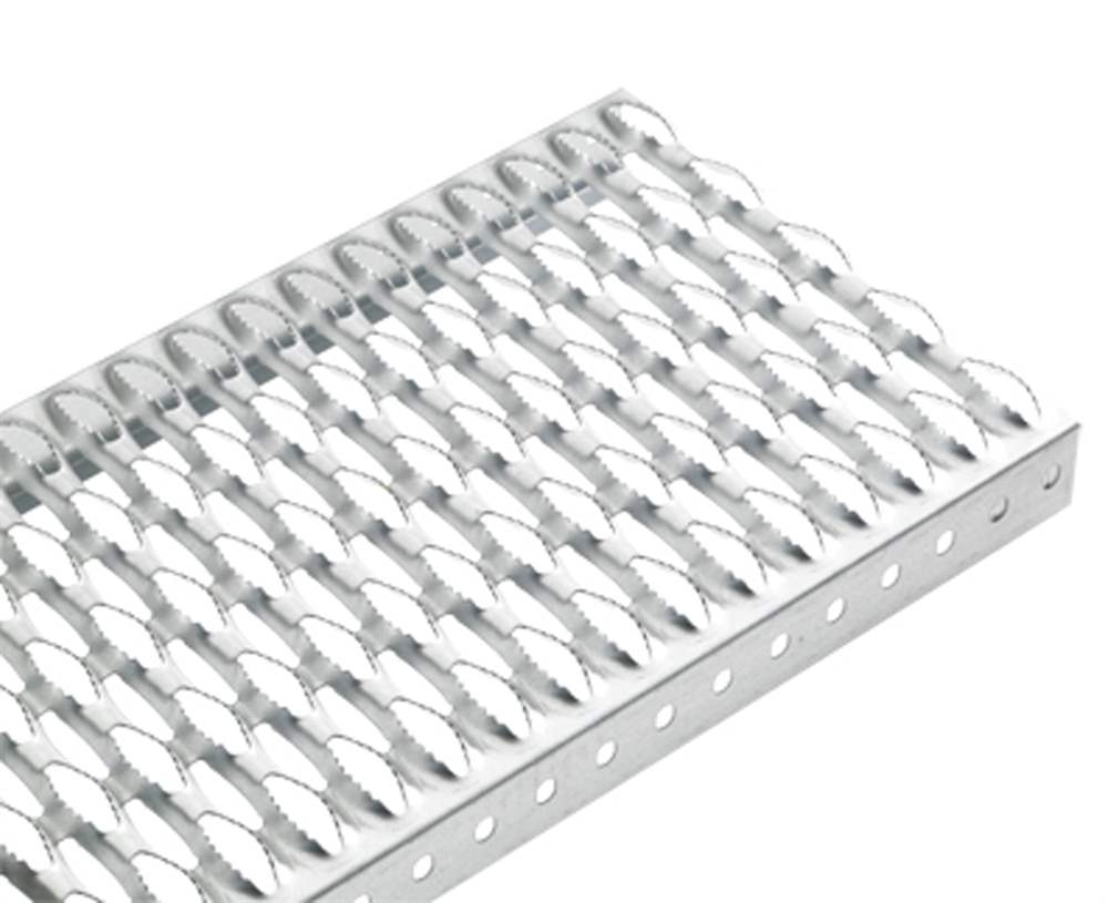 Sheet metal profile step | Type N | Dimensions: 800-1200 x 240-300 mm | S235JR, hot-dip galvanised in a full bath