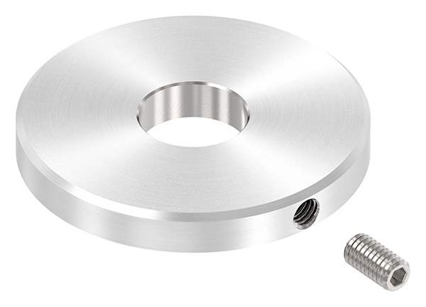 Cover disc 40 x 5mm, with circular grinding and chamfer, bore 12.3mm, V2A