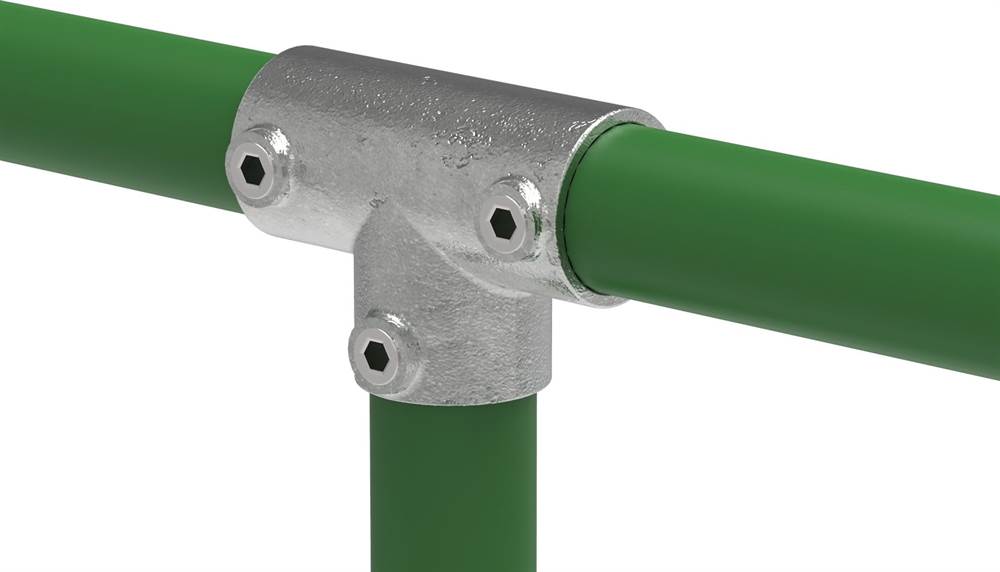 Pipe connector | T-piece long | 104E60 | 60,3 mm | 2 | Malleable cast iron and electrogalvanized