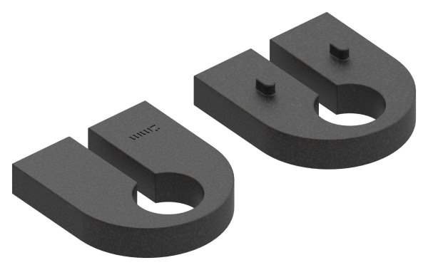 1 pair of rubbers | for 2 mm sheet metal | glass clamp 40x28x17,4 mm