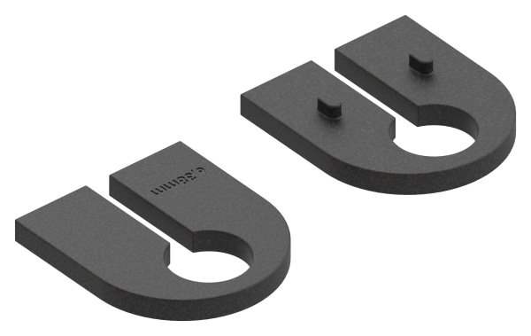 1 pair of rubbers | for 6.38 mm glass VSG | glass clamp 40x28x17.4 mm