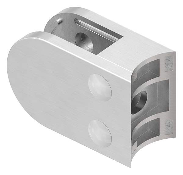 Glass clamp 63x45x30 mm AbZ for connection Ø 42.4 mm V2A