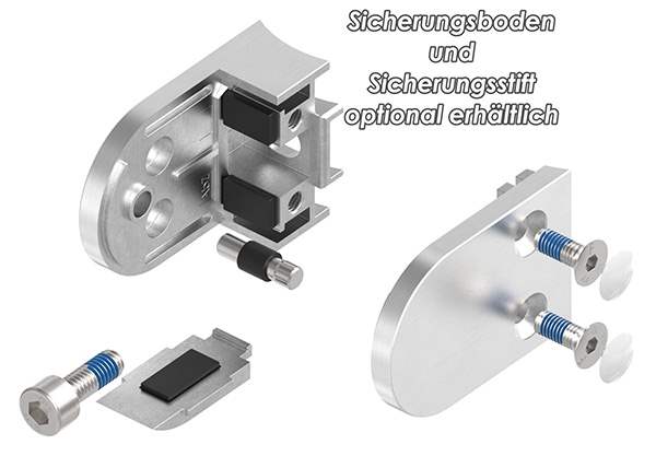 Glass clamp 63x45x30 mm AbZ for connection Ø 60.3 mm V2A