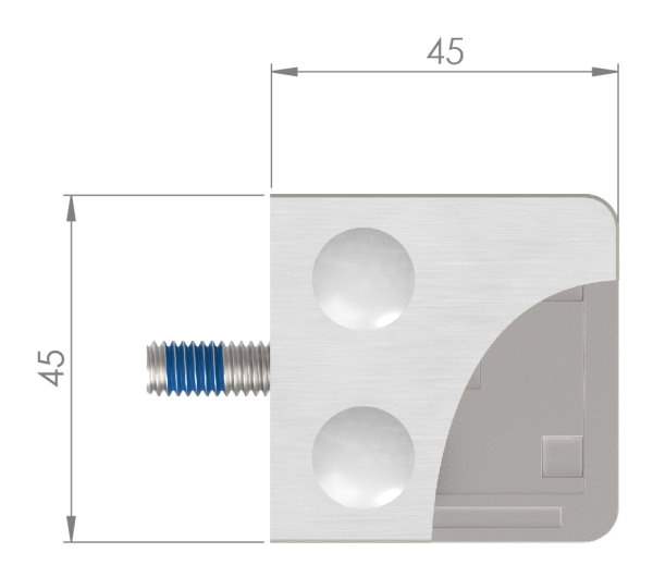 Glass clamp 45x45x27 mm for connection Ø 33.7 mm V4A