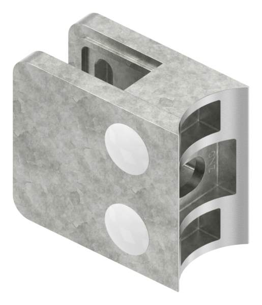 Glass clamp 45x45x27 mm for connection Ø 33.7 mm zinc