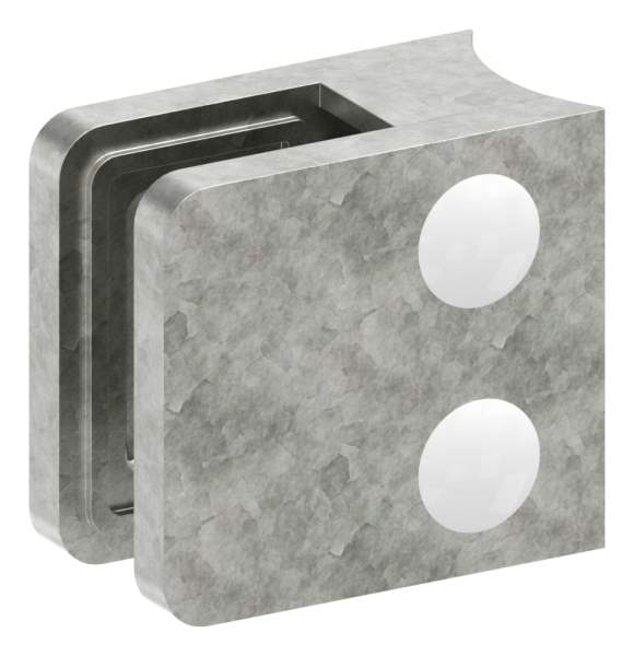 Glass clamp 45x45x27 mm for connection Ø 42.4 mm zinc