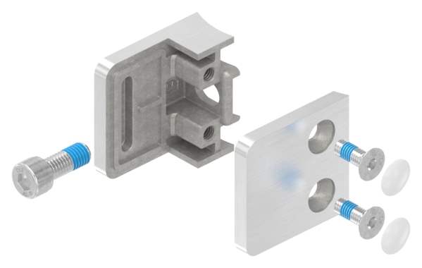 Glass clamp 45x45x27 mm for connection Ø 60.3 mm V4A