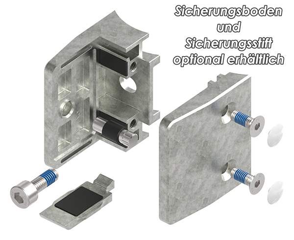 Glass clamp 55x65x37,5 mm AbZ for connection Ø 60,3 mm zinc
