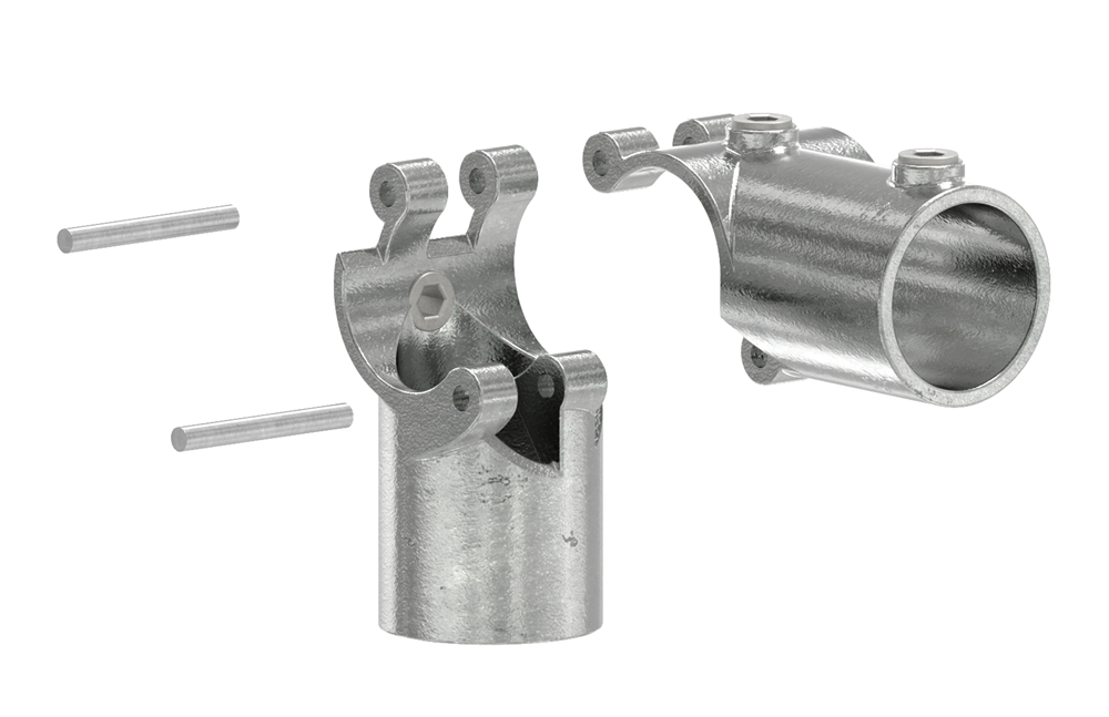 Pipe connector | Hinged corner piece | 116D48-V | 48.3 mm | 1 1/2 | Malleable cast iron and electrogalvanized