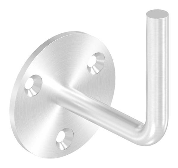 Handrail bracket top for welding with round 70x4 mm 3 countersunk holes V2A