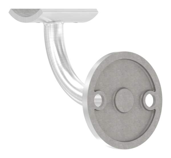 Handrail bracket with circular blank 60x5 mm and retaining plate for Ø 42.4 mm V2A