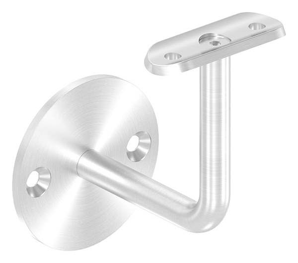 Handrail bracket with round 70x4 mm and retaining plate for Ø 42.4 mm V2A