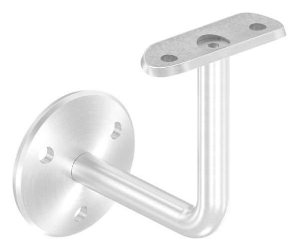 Handrail bracket with circular blank 58x4 mm and retaining plate for Ø 42.4 mm V2A