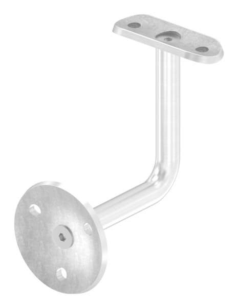 Handrail bracket with circular blank 58x4 mm and retaining plate for Ø 42.4 mm V2A