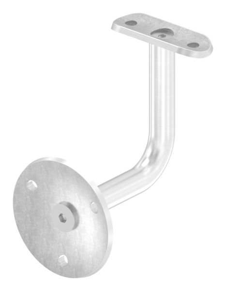 Handrail bracket with round 70x5 mm and retaining plate for Ø 42.4 mm V2A