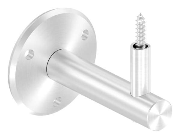 Handrail bracket with round 70x5 mm and wood screw M6 V2A