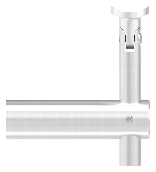 Handrail bracket with joint and retaining plate for flat connection V2A